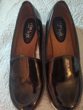 Sofft Black Patent Slip-On Loafers